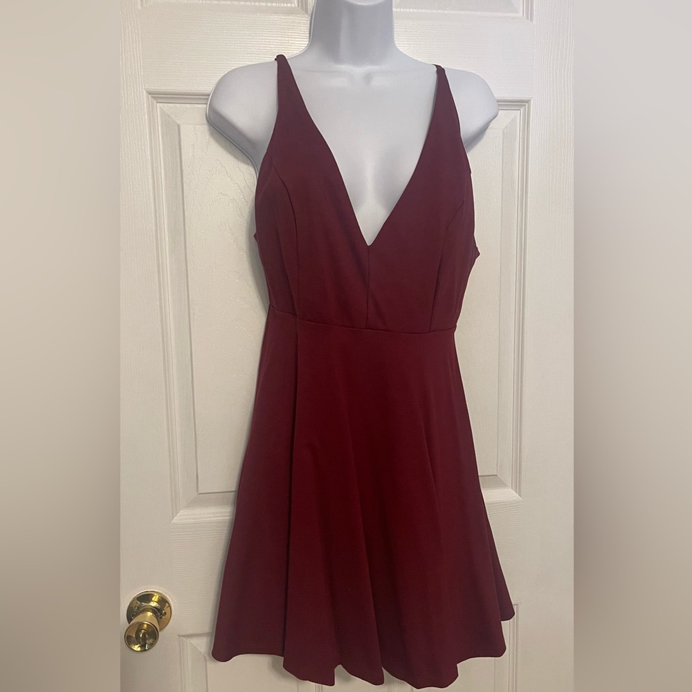 Joe & Elle | Red Halter A-Line Dress - L